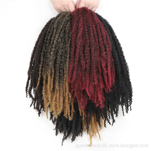 Ombre Marley Twist Hair Soft Synthetic Crochet Braids Hair Extensions Bulk Synthetic Braiding Hair Afro Kinky Marley Braids
